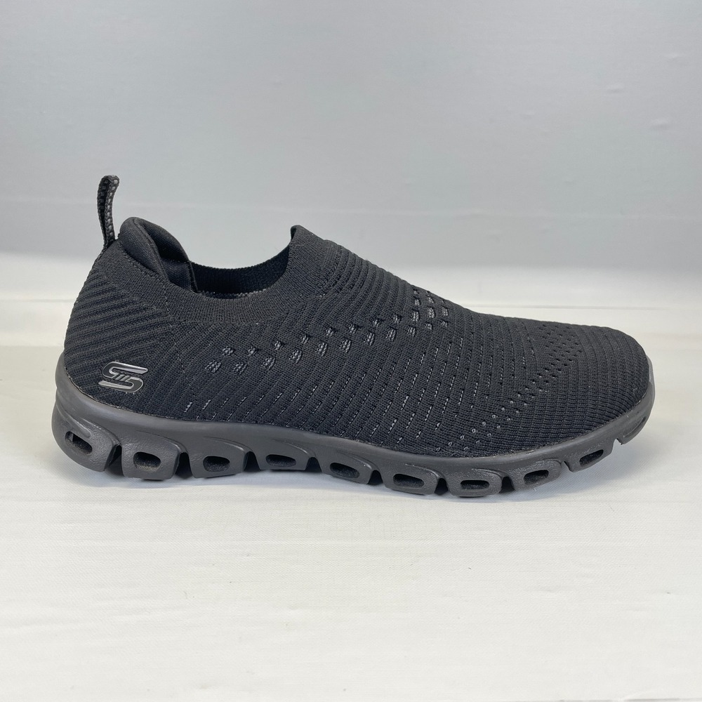 Skechers Glide Step Shoes Womens Size 6 Black Stretch Fabric Slip On Comfort